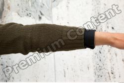 Forearm Man White Casual Sweater Average